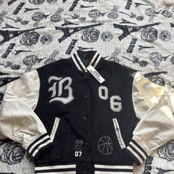 Urban Outfitters BDG Black Embroidered Corduroy Torrence Varsity Jacket Sz XS