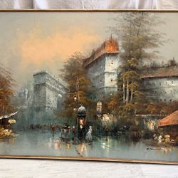 Painting On Canvas-Vintage -Paris 