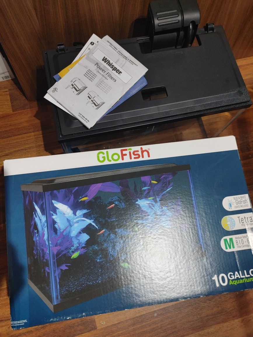 Fish Thank GloFish 10 Gallón Acuarium Kit Like New!