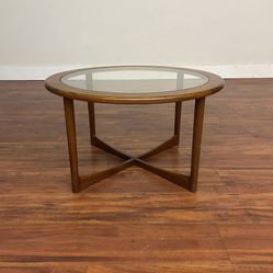 A.H. McIntosh Round Teak & Glass Coffee Table - Many More Items In Stock!