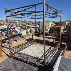 Queen Size Bed Frame Metal Canopy