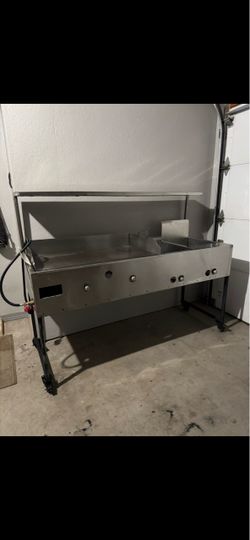 Parrilla plana comercial grande de acero inoxidable
