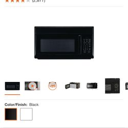 1.6 ft.³ 1000 W over the range microwave oven color black $100