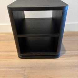 Restoration Hardware - 18” Square Ligne Open Square Side Table Finished In Black Brushed Oak