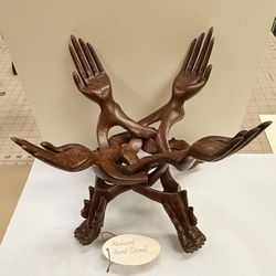 Foldable hand stand, rosewood, hand-carved