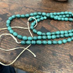 Jewelry. Green Glass Naga Beads. Vintage Tribal Beads From North India