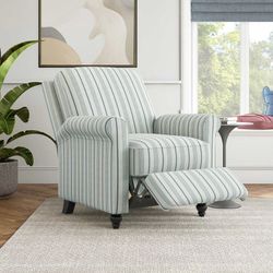 Keaton Fabric Pushback Recliner Blue