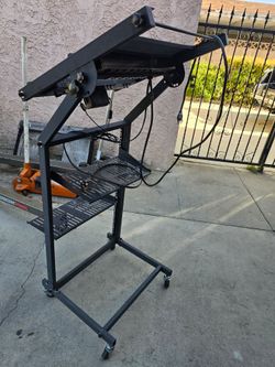 Rolling On Wheels Mobile Mixer Stand Server DJ Mount Cart With Trays And Power Outlets