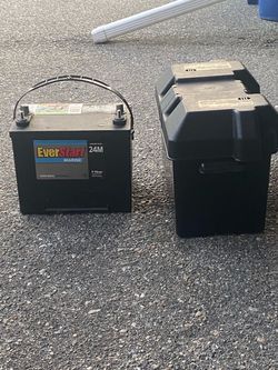 Marine Starting Battery and Box $30