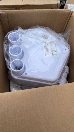 White Plastic Drain Pump with Multiple Ports