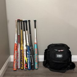 slow pitch softball bats and bag 