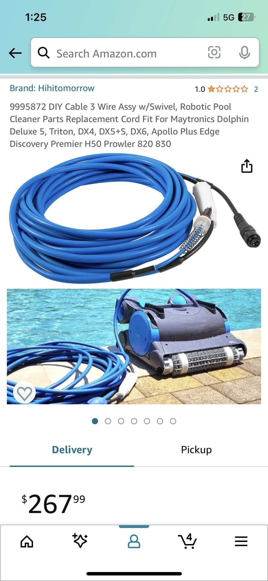 Replacement Cord For Pool Vacuum/Dolphin 