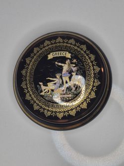 God Of Hunting Greek Souvenir trinket box 24k gold trim