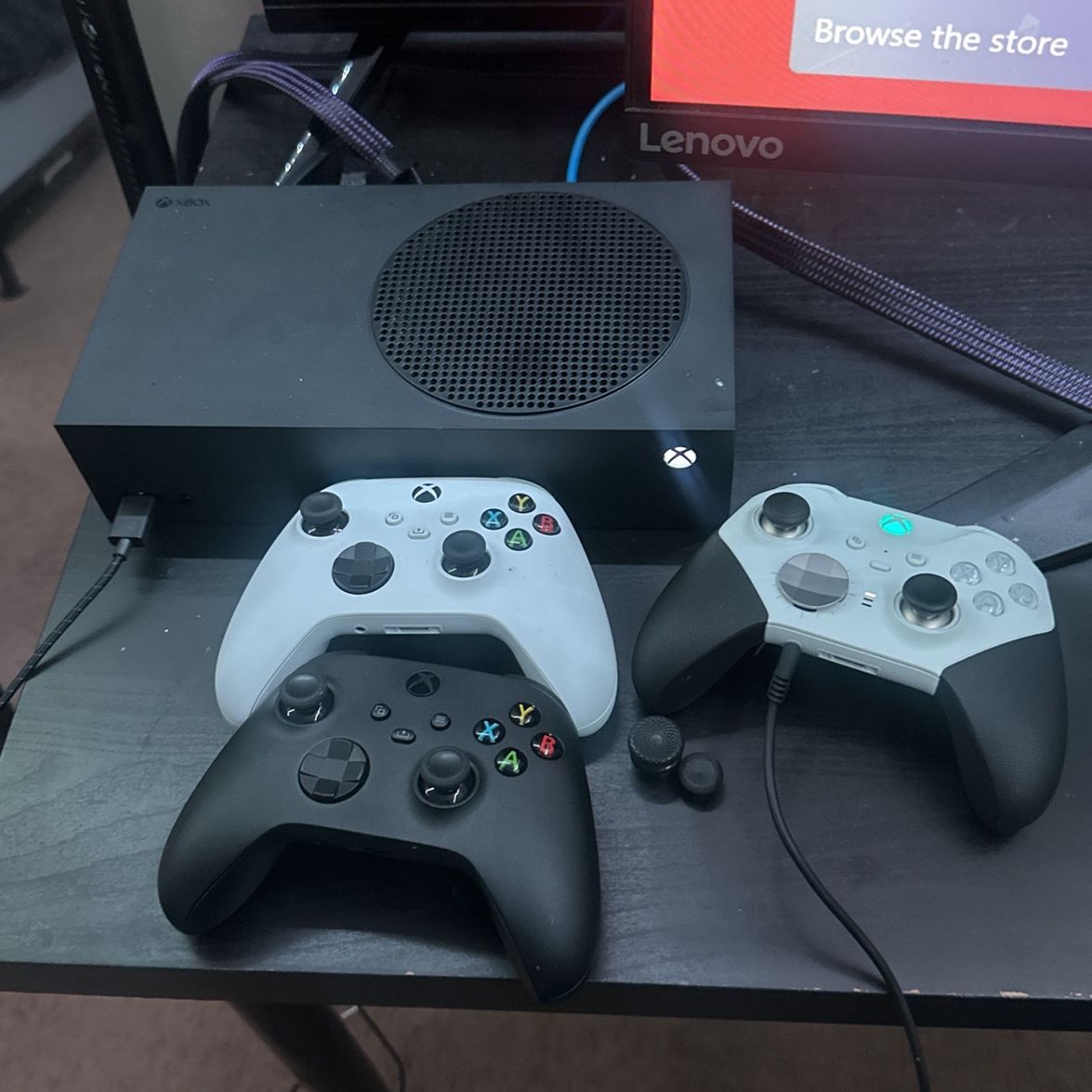 Xbox One series S 1tb & Gaming Monitor & Astros headset & 2 regular Xbox controllers and a Elite 2