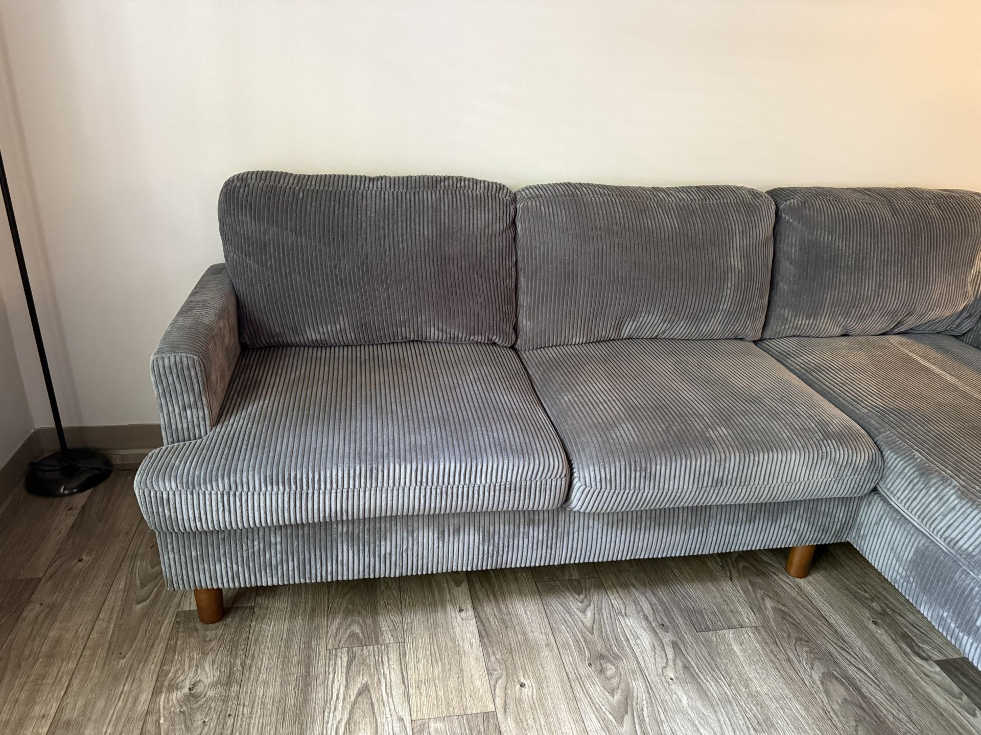 Grey Corduroy Couch