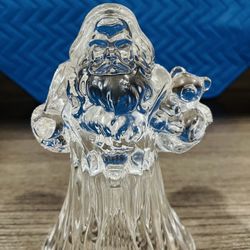 Lead Crystal  Christmas Santa Candle Holder Figurine 7”