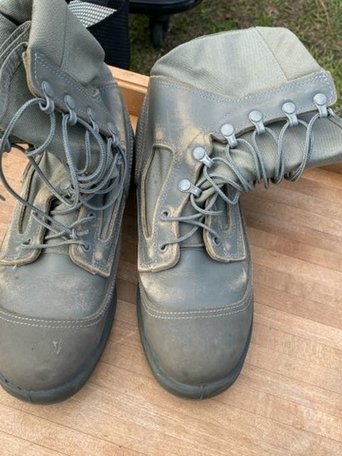 Blue And Grey Military Boots Size 7