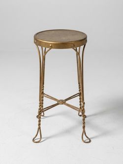 Gold Metal Round Top Bar Stool or plant stand