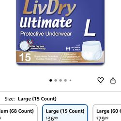 LivDry Overnight Protective Underwear Large size 