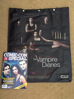 SDCC Vampire Diaries Exclusive Bag (2014) and TV Guide (2010)