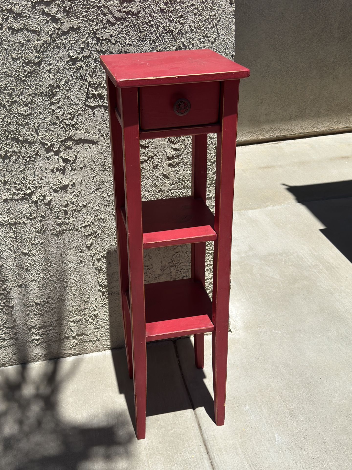 Tall Red End Table