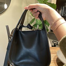 Lightly Used Black Genuine Leather Madewell Crossbody Bag 