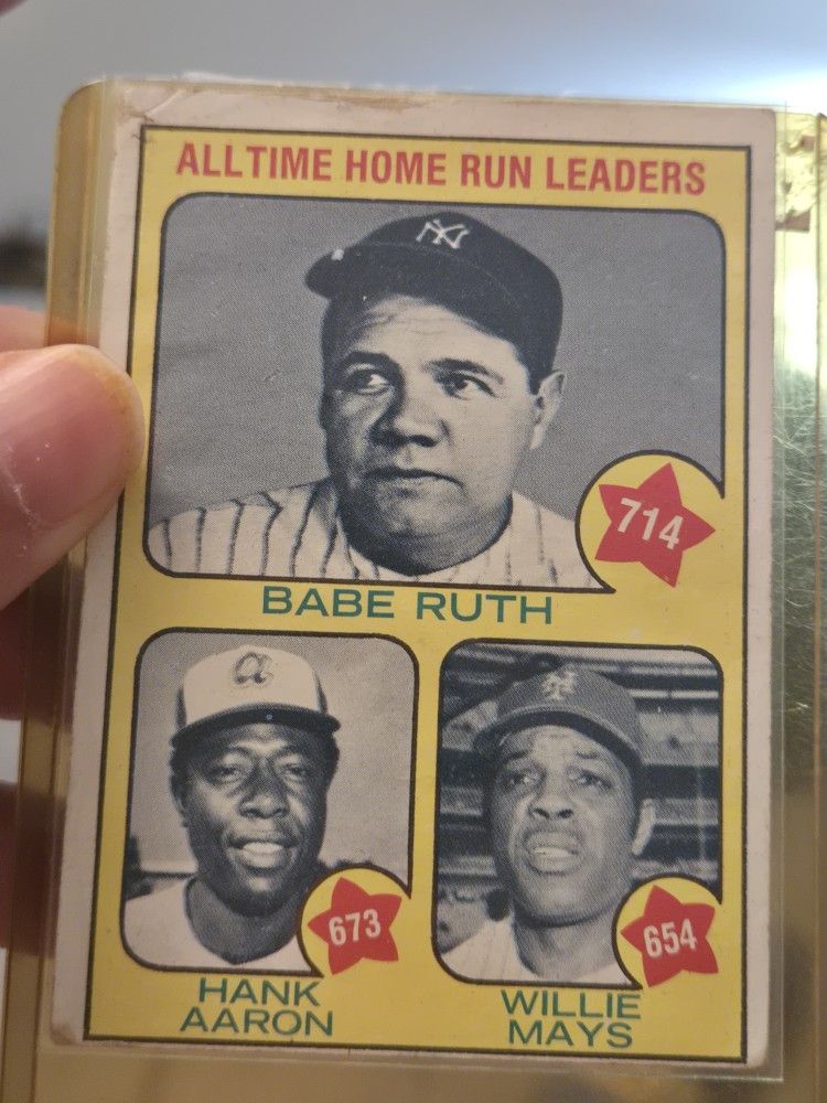 1973 Homerun Derby Leaders Babe Ruth Willie Mays And Hank