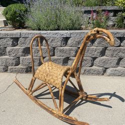 Franco Albini Rattan and Bamboo Rocking Horse, Italy 1960’s
