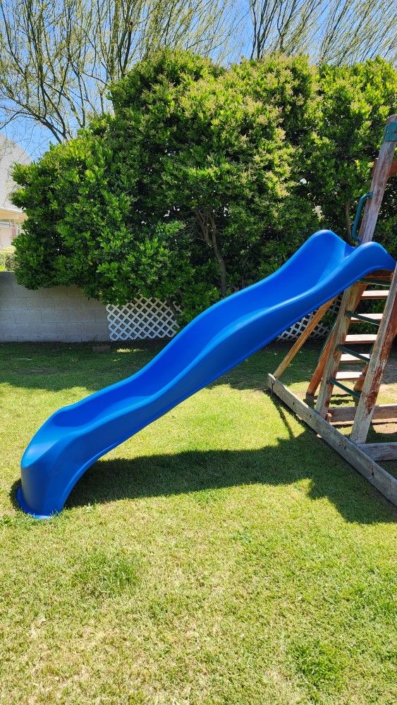 Blue Wave Slide For 5 Ft high Swing Set Ledge 