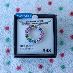 Sterling Silver Genuine & Created Gemstones BLU TOPZ/PNK AMY PEDT CITR PNK SAPH