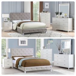 Bedroom Set (Available in Gray/Silver or Light Gray/White
