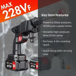 Cordless Electric High Pressure Water Spray Car Gun Portable Washer Cleaner Yard Garden