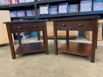 SAMPSON INTERNATIONAL Single Drawer Espresso Nightstand (Set of 2)