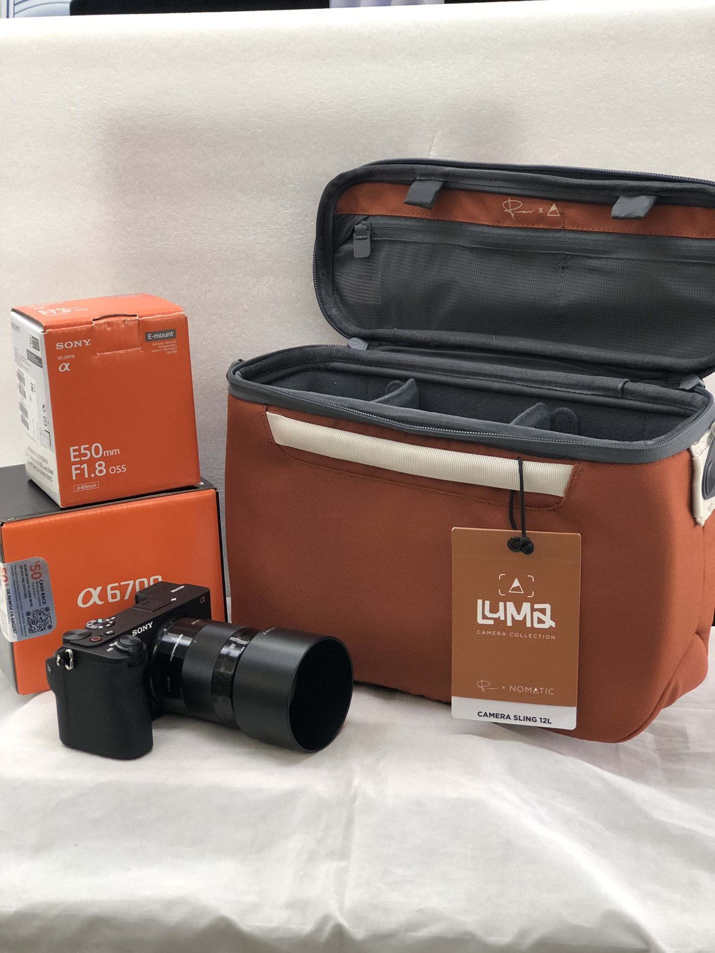 Sony a6700 Mirrorless With Sony FE 50mm f/1.8 and Padded Camera Bag