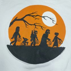 STAR WARS Halloween Size L Large T tee shirt top Boba Fett Pumpkin Trick or Treat holiday