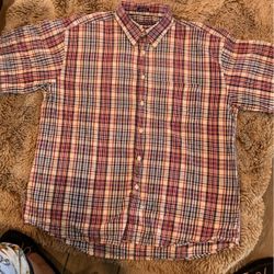 #short #mens #dress Shirt #plaid #large