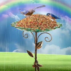 Vintage Cast Iron Bird Bathtub With 5-Paw Base Post 