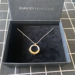 David Yurman Sterling silver and 18K gold necklace 