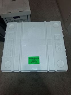 White Styrofoam Ice Box