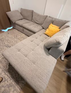 Cindy Crawford home Sheridan sleeper SECTIONAL + TV STAND