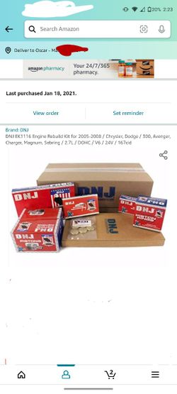 DNJ® Engine Rebuild Kit fits: 05-08 Chrysler, Dodge / 300, Sebring, Avenger, Charger, Magnum 2.7L V6 DOHC