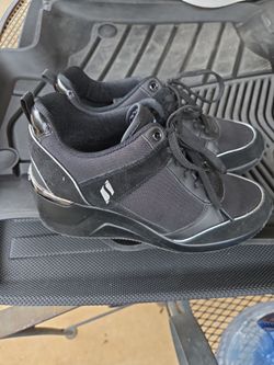Skechers Street Million High N' Fly Black Wedge Sneakers - Women's Size 7