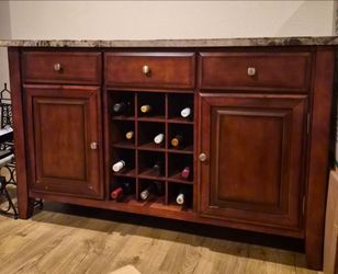 Wood Sideboard with Stone Top