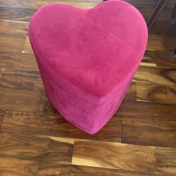 Pink Heart shaped Velvet Stool 