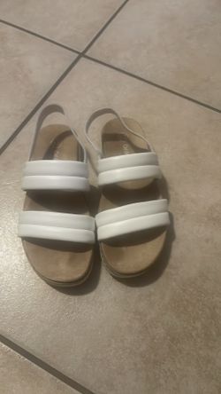 Girls white sandals size 13 used once