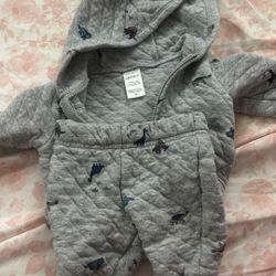 NEWBORN BOY ZIP UP AND SWEATPANTS 