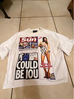 xiety cropped white tee, size small