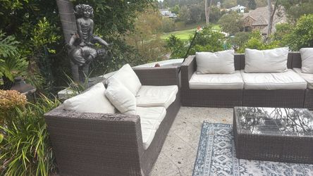 Outdoor Wicker Patio Sectional Sofa Set