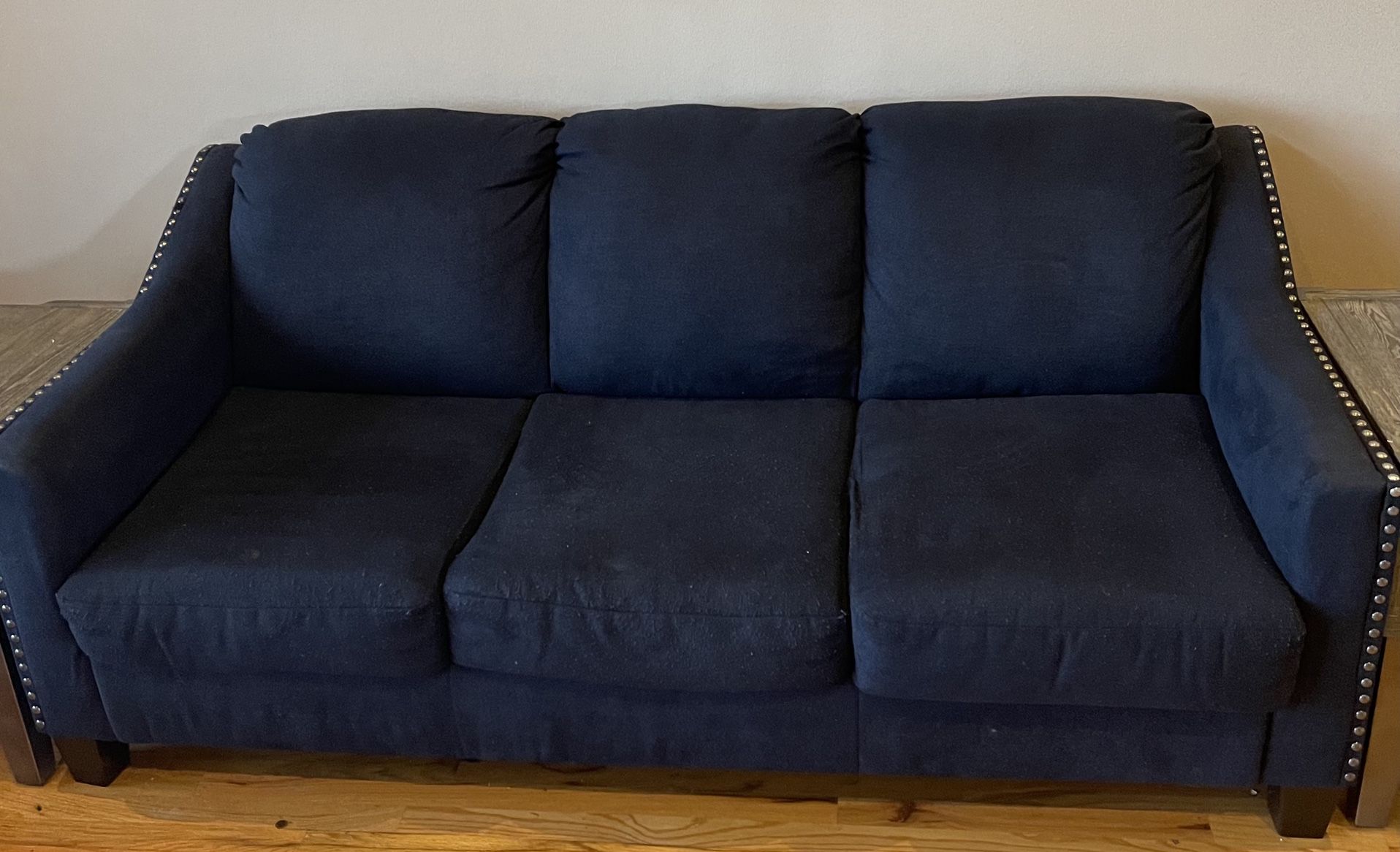 Large Suede Couch/Pull Out Bed