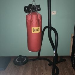 Punching Bag  With Stand And 2 Sets Of Boxing Gloves